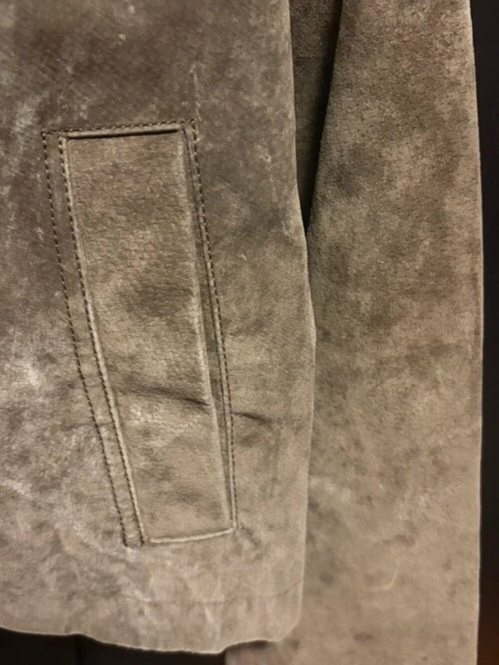 Zara Women’s Cropped Double Breasted 100% Leather Trench Coat, Dark Khaki, SMALL - Picture 13 of 16